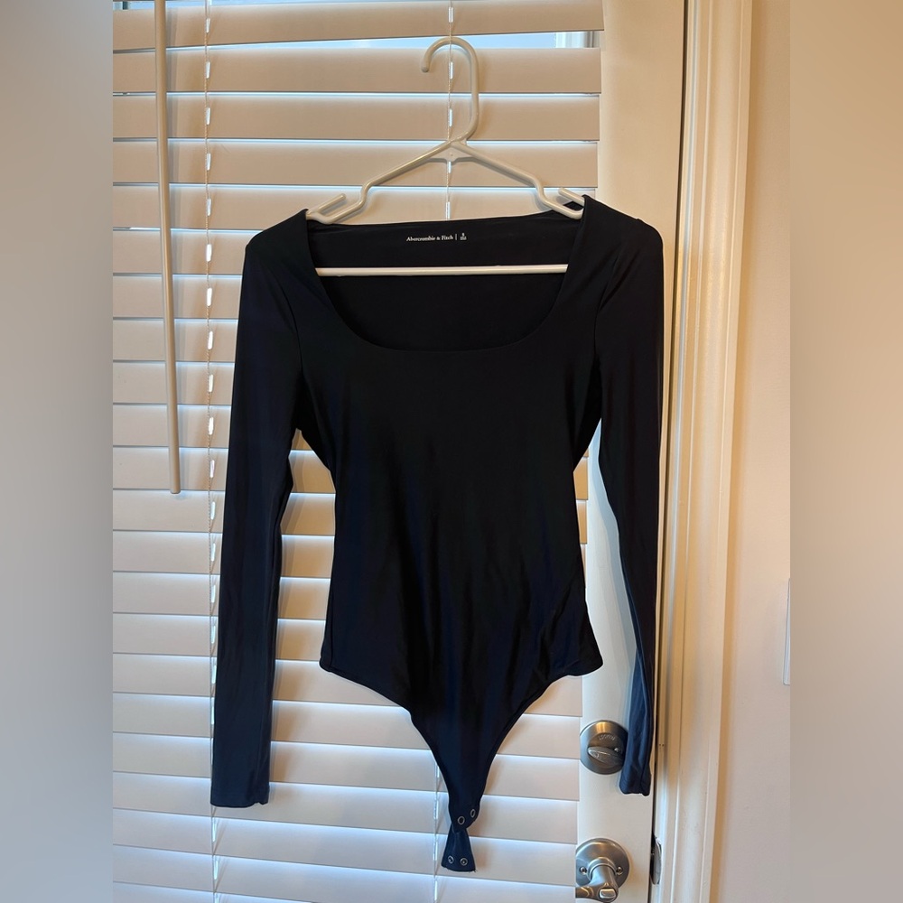 Abercrombie & Fitch Black Long Sleeve Bodysuit